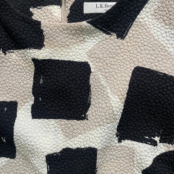 L.K. Bennett Nadine Textured Top Women's Size 4 Black Cream Office Work Evening - Picture 4 of 10